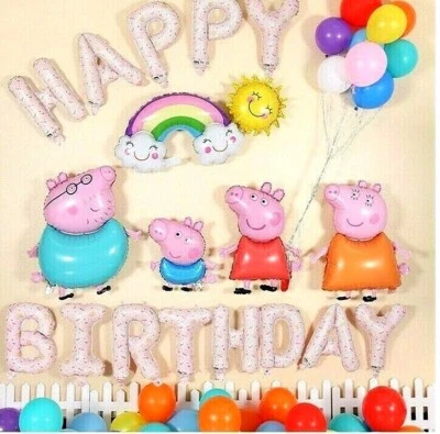 Peppa Pig Balloon Set Party Supplies Peppa George Kids Birthday Decoration - image 1 of 4
