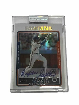 2005 Topps Chrome Retired Signature Rafael Santana Auto Refractor #TA-RFS 06/25! - Image 1 of 4