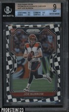2020 Panini Black White Checker Prizm #307 Joe Burrow RC Rookie SP BGS 9 w/ 9.5