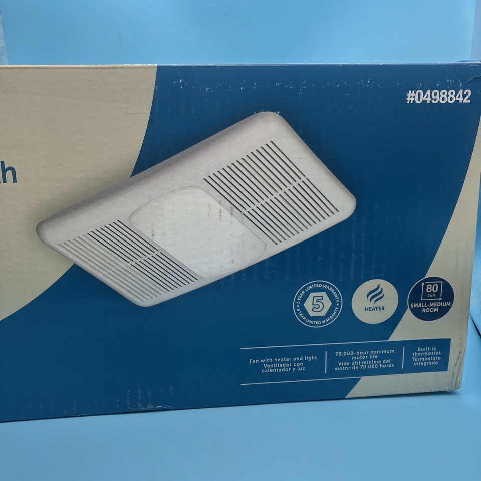 Utilitech Ventilation Fan Heater u0026amp; Light 80 CFM 1.5 Sones 0498842 1400w  NEW | eBay