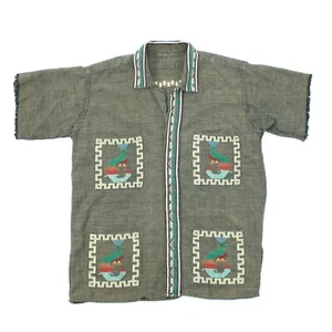 Camisa vintage para hombre indígena nativa americana bordada a mano pavo pavo real hecha a mano - Imagen 1 de 12