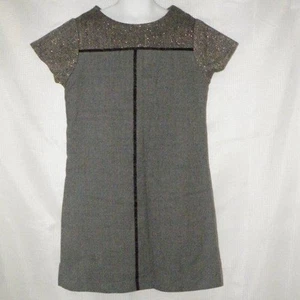 Girls Sz 10 Church School Lined Wool Sparkly Gray Knee Length Dress ELEPHANTITO - Picture 1 of 2