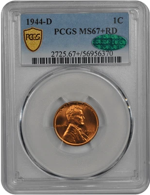 1944-D Lincoln PCGS CAC RD 67+ - Image 1 of 2