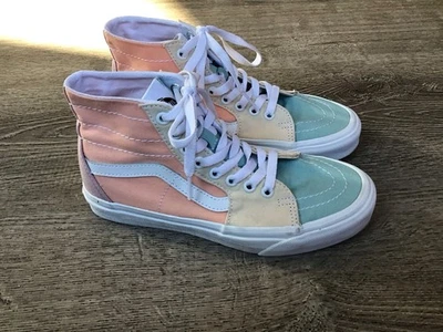 Vans SK8-Hi Mujer Pastel Bloque Lona/Gamuza Tenis Talla 7 Zapatos Alta Top 721356 Foto 1 de 4