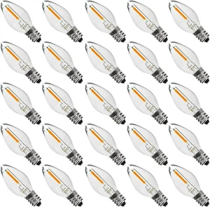 25PACK LED Night Light Bulbs, C7 2200k Clear &#x200E;plastic 25pack  - Picture 1 of 7