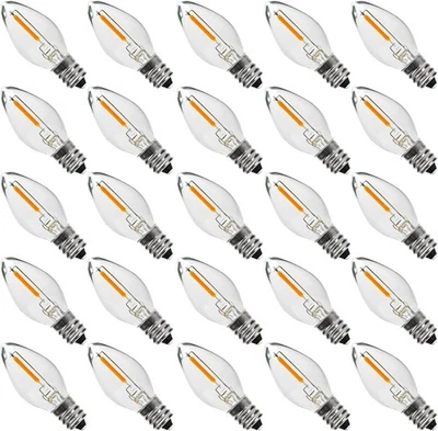 25PACK LED Night Light Bulbs, C7 2200k Clear ‎plastic 25pack  - Image 1 of 4