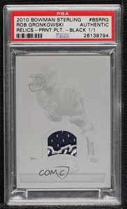 2010 Bowman Sterling Printing Plate Black 1/1 Rob Gronkowski Rookie RC uk2 - Picture 1 of 3
