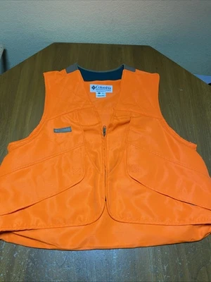 Columbia Mens XL Upland Game Bird Hunting Vest Blaze Orange 20 Shell Storage - Image 1 of 4