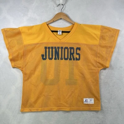 青少年网眼足球球衣拉塞尔运动短中号黄色 Y2K 00s — 第 1/4 张图片