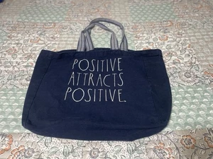 Rae Dunn Inspirational Positive Reusable Shopping Tote Bag 100% Cotton - Picture 1 of 7