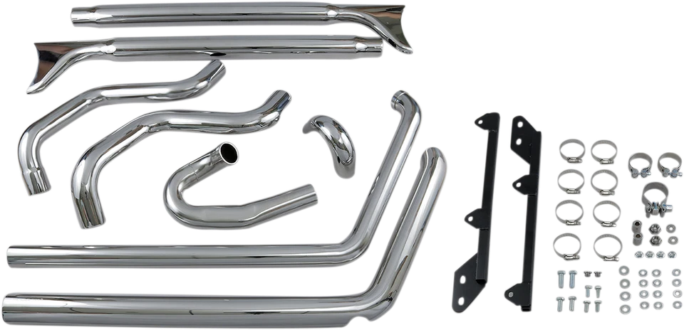 Bassani True Dual Exhaust Fishtail 33" Chrome Harley Softail 1989-2017 No Baffle Foto 1 de 1