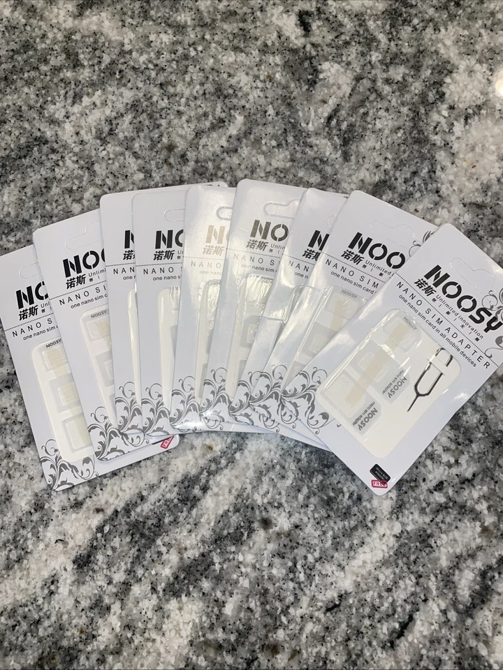 9 Noosy Adaptador de Tarjeta SIM Nano Micro Kit con Eyector de Bandeja SIM Foto 1 de 1