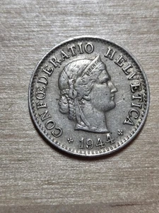 Schweiz 5 Rappen Münze, 1944. KM# 26, Kupfer-Nickel. Libertas. - Bild 1 von 4