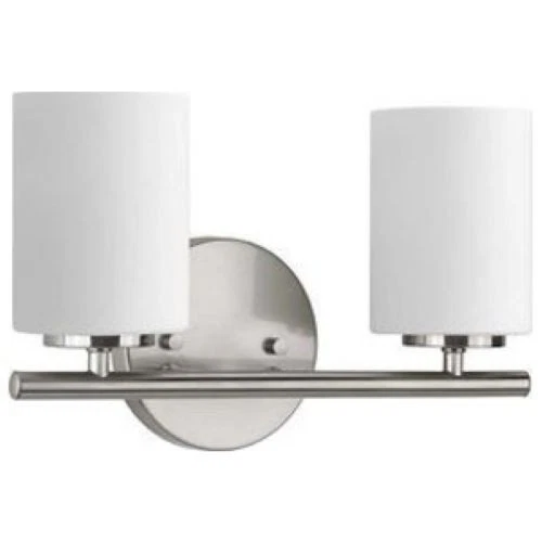 Progress Lighting P2158-09 Brushed Nickel 2-Lamp Bathroom Vanity Light-New - Image 1 of 1
