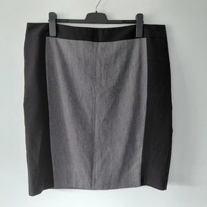WATCH at BHS Skirt Size 22-UK Black Grey Colourblock Pencil Work Office 42W - Picture 1 of 8
