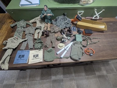 Vtg Lot of 1964 GI JOE Doll,Uniforms, Outfits, boat ,Accessories,30+pieces,HTF - Image 1 of 4