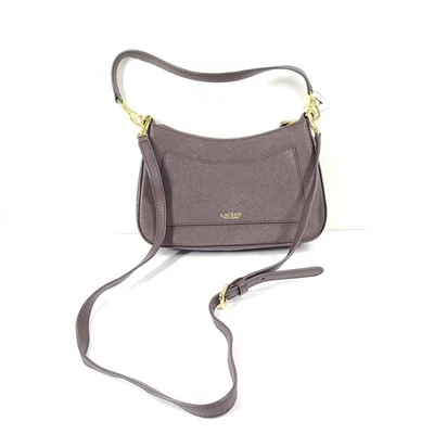 Polo Ralph Lauren Crosshatch Leather Medium Danni Bag Dark Brown - Image 1 of 4