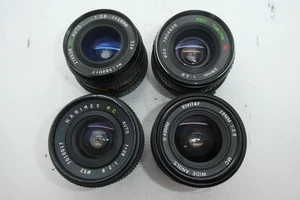 4 x 28mm f/2.8 Wide Angle SLR Camera Lens Job Lot - Picture 1 of 11