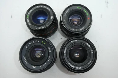 4 x 28mm f/2.8 Wide Angle SLR Camera Lens Job Lot - Image 1 of 4