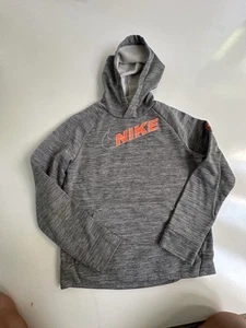 Nike Therma Fit Pullover Hoodie Boys Size Large Orange And Gray - Picture 1 of 3
