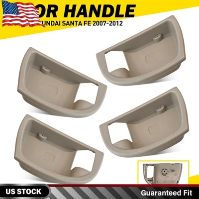 Painel de tampa de acabamento de maçaneta interior 4 peças bege para Hyundai Santa Fe 2007-2012 - Imagem 1 de 4