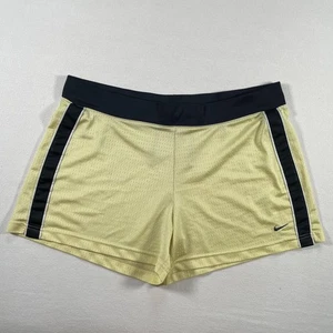 Vintage Nike Shorts Womens Large Yellow Mesh Running Training Athletic Y2K - Picture 1 of 9