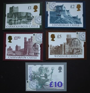 1993 PHQ CASTLES KARTEN 1 -5 MIT VORDEREN HANDSTEMPELN FDI MARINE CHRONOMETER & STEMPEL - Bild 1 von 1