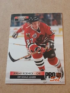 Jeremy Roenick Chicago Blackhawks 1992-93 Pro Set #252 NHL Hockey Card GW LEADER - Picture 1 of 4