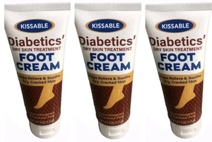 3X Kissable Diabetics Dry Skin Treatment Foot Cream 4floz Hypoallergenic 02/27 - Picture 1 of 6