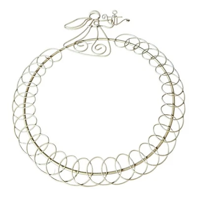 Vintage Gold Tone Angel Metal Wire Christmas Card Holder Wreath - Image 1 of 4