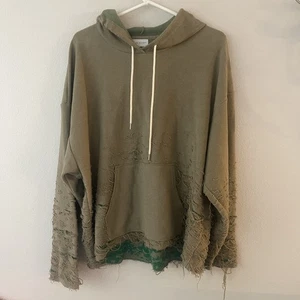 Felpa con cappuccio John Elliott verde oliva Villain taglia 2 M - Foto 1 di 6
