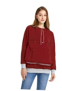 ALYC Cat Dog Carrier Hoodie Large Pet Pouch Sweatshirt Puppy Medium Burgundy - Picture 1 of 6