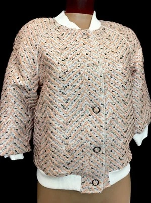 Chaqueta Phillip Lim 3-1 Melocotón Y Blanco Y Negro Texturizado Talla 0 Foto 1 de 4