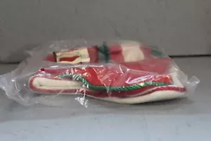 Avon Jubilee Striped Stocking Pair Christmas Red White Green Stripe 2 NEW NIP - Picture 1 of 7
