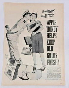1940er alte Gold Zigaretten Druck Werbung Tabak WWII Kriegsanleihen Soldat Vintage 6530 - Bild 1 von 2