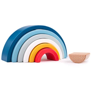 Bigjigs Toys coloridos arcos apilables arco iris - 7 piezas, juguetes apilables para niños pequeños - Imagen 1 de 10