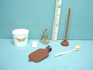 Miniature Bath Accessory Set #CB48 (5 pc) Chrysnbon Plastic 1/12 Sc - Picture 1 of 2