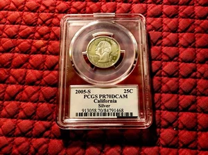 2005-S 25c California SILVER State Flag Label Quarter Proof Coin PCGS PR70DCAM - Picture 1 of 2
