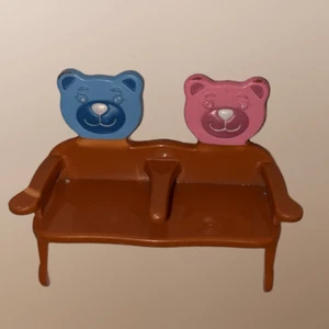 Banco de silla doble vintage Fisher Price Loving Family casa de muñecas doble oso B20 - Imagen 1 de 6