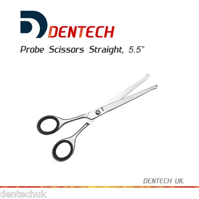 Probe Scissors Pet Grooming Hair Dog Cat Safety Blunt End Professional Quality - Image 1 of 3