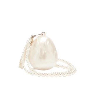 Mini bolso de huevo de acrílico para mujer - Bolso sin asas de noche de perlas de lujo con correa de cuentas - Imagen 1 de 3