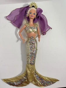 Barbie 1975 Doll - Blonde Hair Mermaid Doll Mattel 1966 body Crown, Tail,Suit - Picture 1 of 10