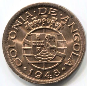 Angola - 1948 20c KM#71 in CH Red BU x2 - Picture 1 of 2