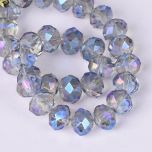 3mm DIY 100Pcs Faceted Crystal  Rondelle Loose Spacer beads for jewelry making