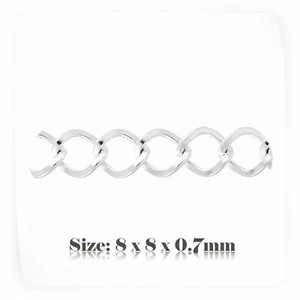 2m 925 Sterlingsilber Farbe Beschichtet Oval Twist Rauten Kette 006 - Picture 1 of 2