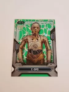 2023 Topps Star Wars High Tek C-3PO Card 5 - Green #/75 'Web' Pattern - Picture 1 of 11