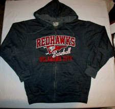 Oklahoma City RedHawks MiLB Gray Zipper Front Hoodie Sweatshirt Medium MV Sport