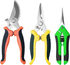 3 Pack Garden Pruning Shears, Gardening Shears Set, Stainless Steel Garden Sciss - Picture 1 of 7