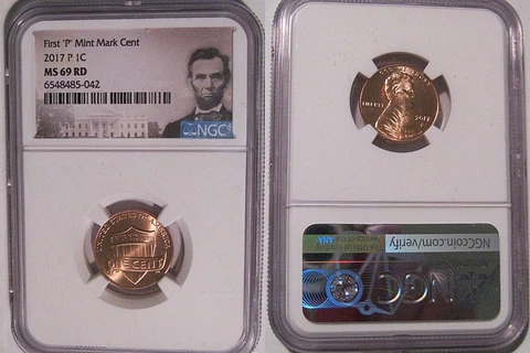 2017 P Lincoln SHIELD Cent 1c NGC MS 69 RD Lincoln Label Cover