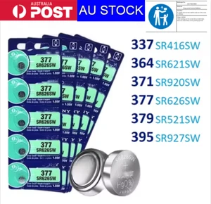 Sony 364 371 377 337 379 626SW SR920 AG4 621 AG6 Silver Oxide Watch Battery Cell - Picture 1 of 7